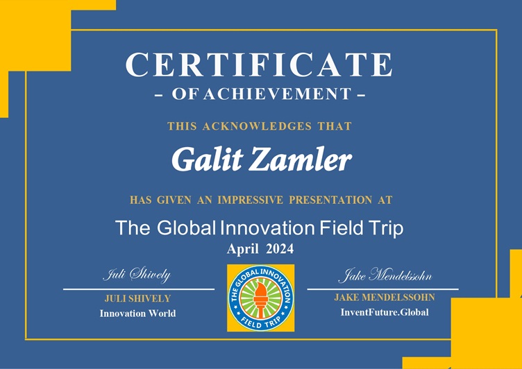 Galit Zamler is part of GIFT to encourage entrepreneurship among children and youth from all over the world.